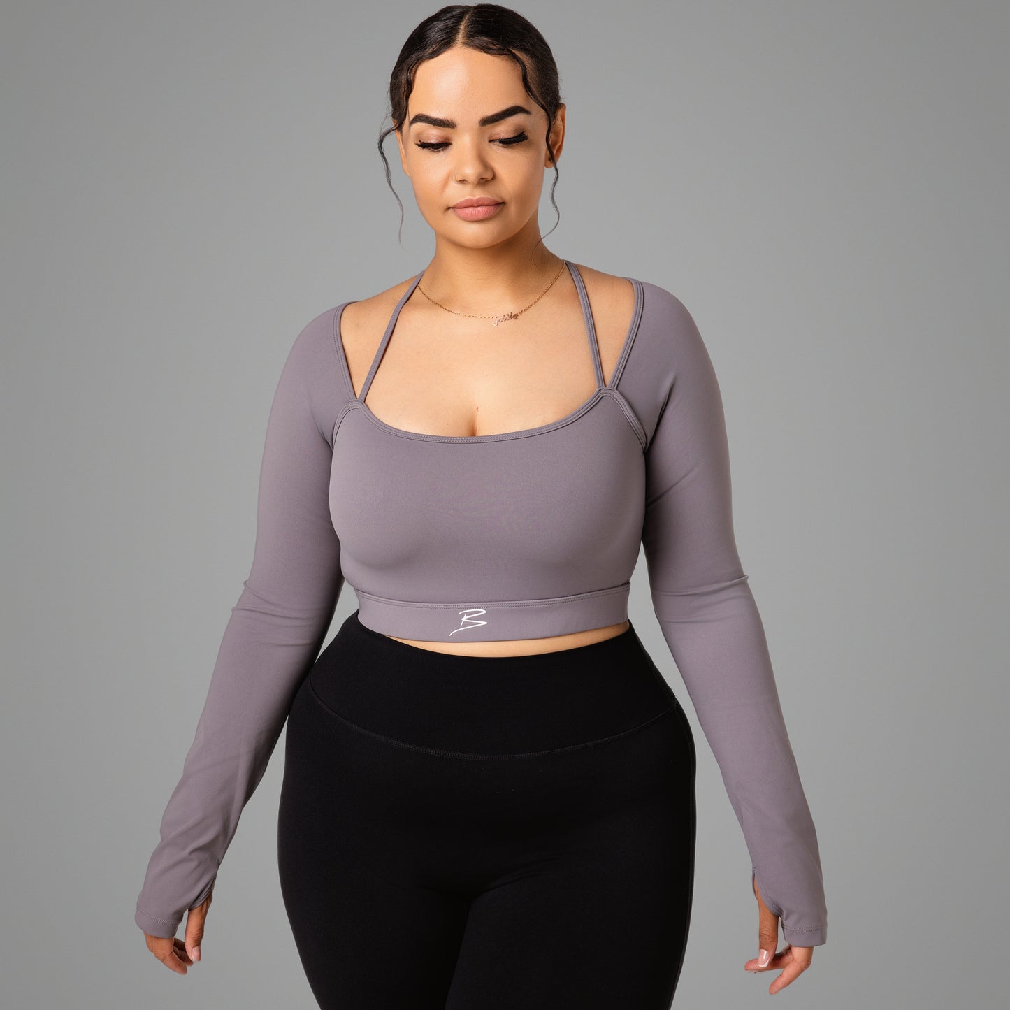 Long Sleeve Trini Crop Top