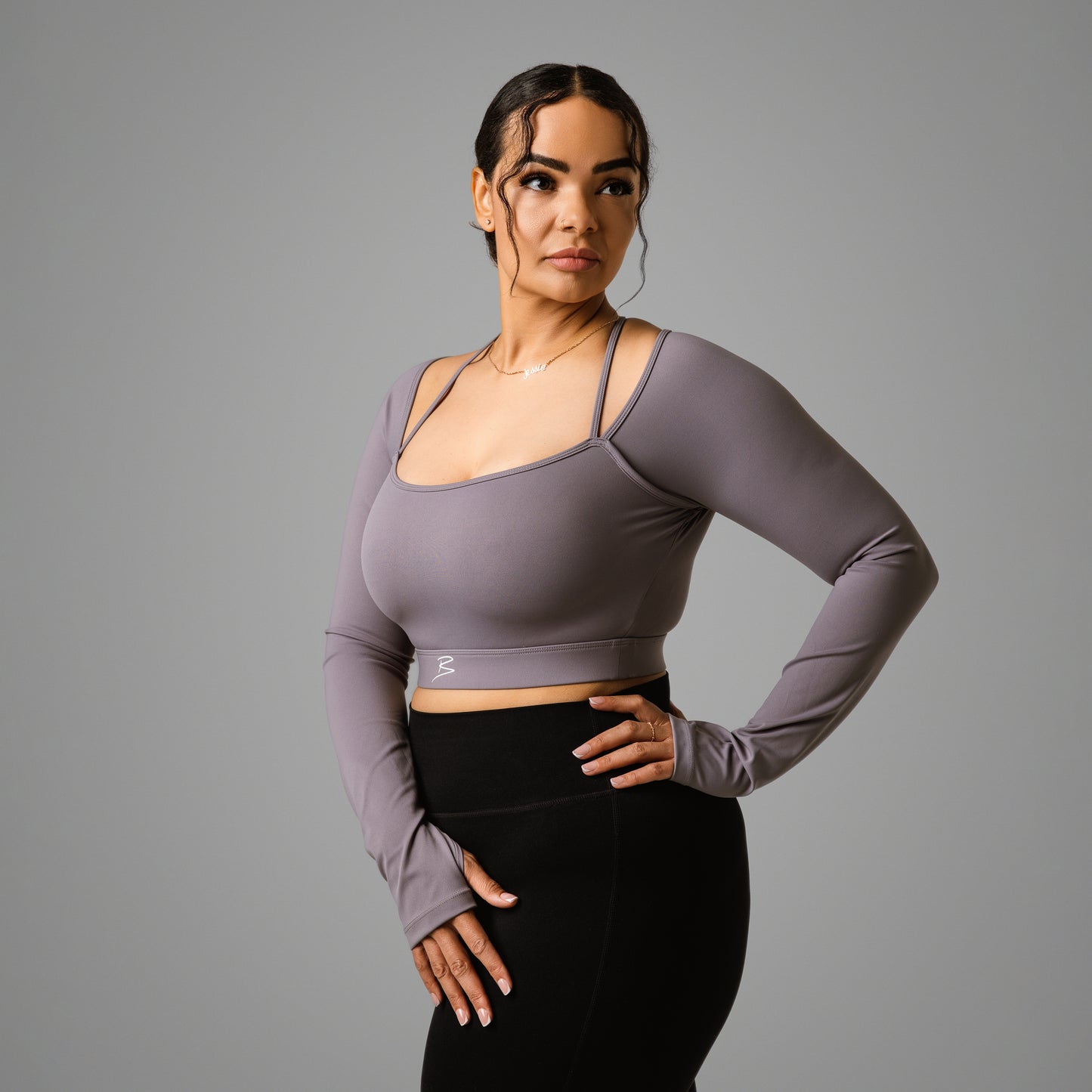 Long Sleeve Trini Crop Top