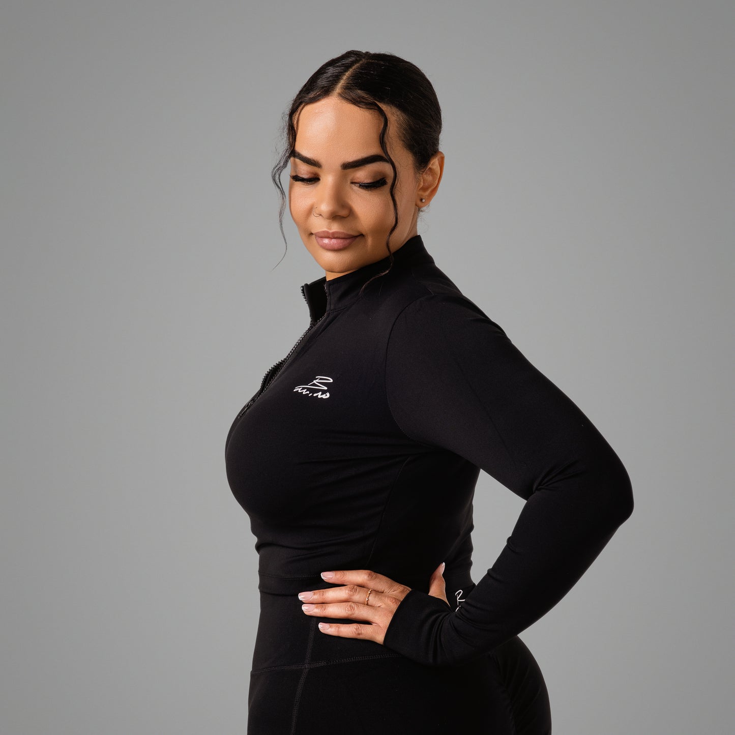 Signature Bavino Half Zip Crop Top